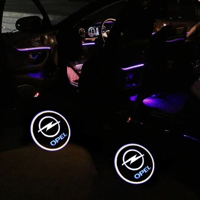 2PCS GTC Car Door Welcome Lights Laser Projector Logo Wireless Sensing For Vauxhall Opel OPC Line Corsa Astra Vectra Crossland