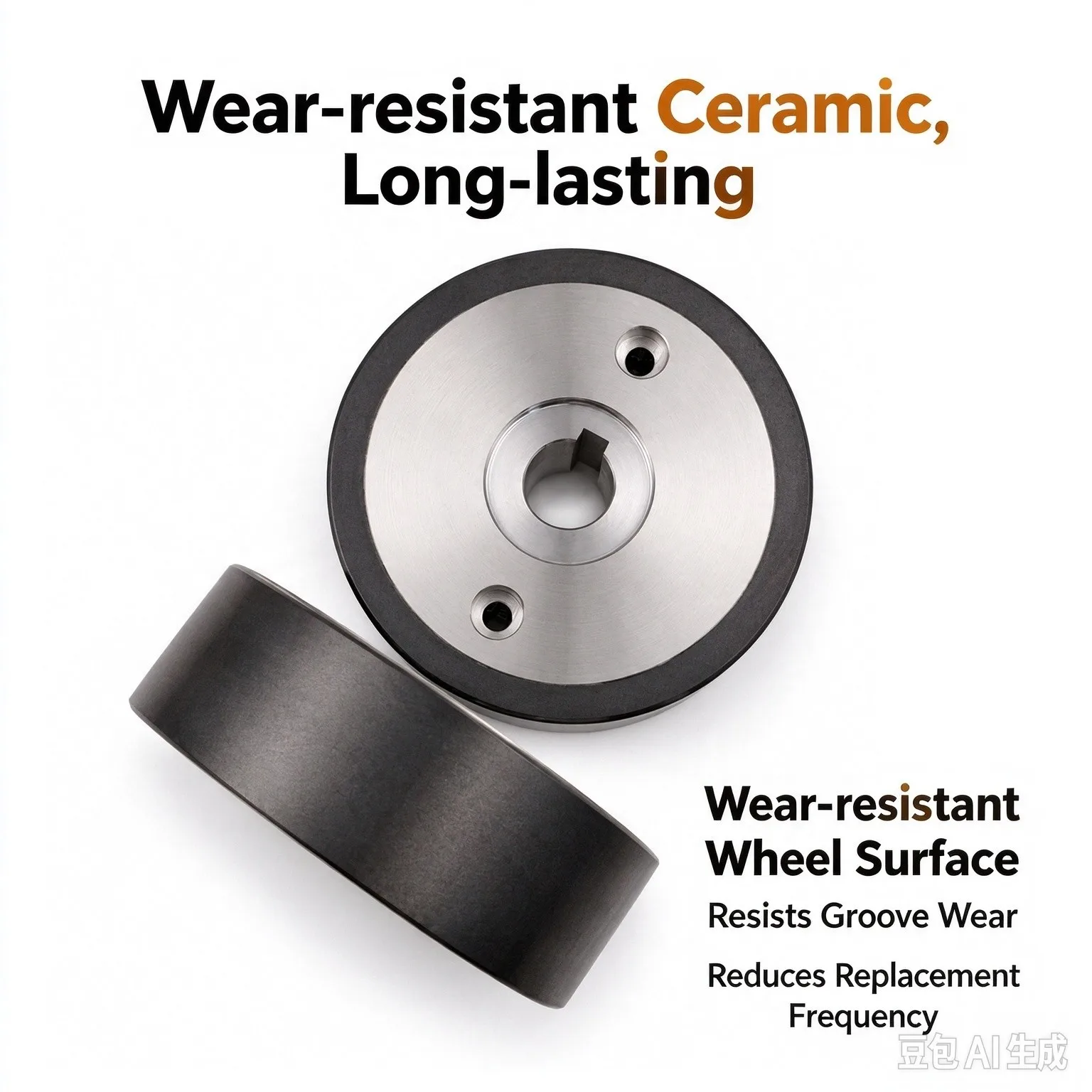 EDM Ceramic Capstan Roller M412 & Pinch Roller M411 for Mitsubishi MV Wire Cut EDM Machine, 80*15*25t / 80*28*25t