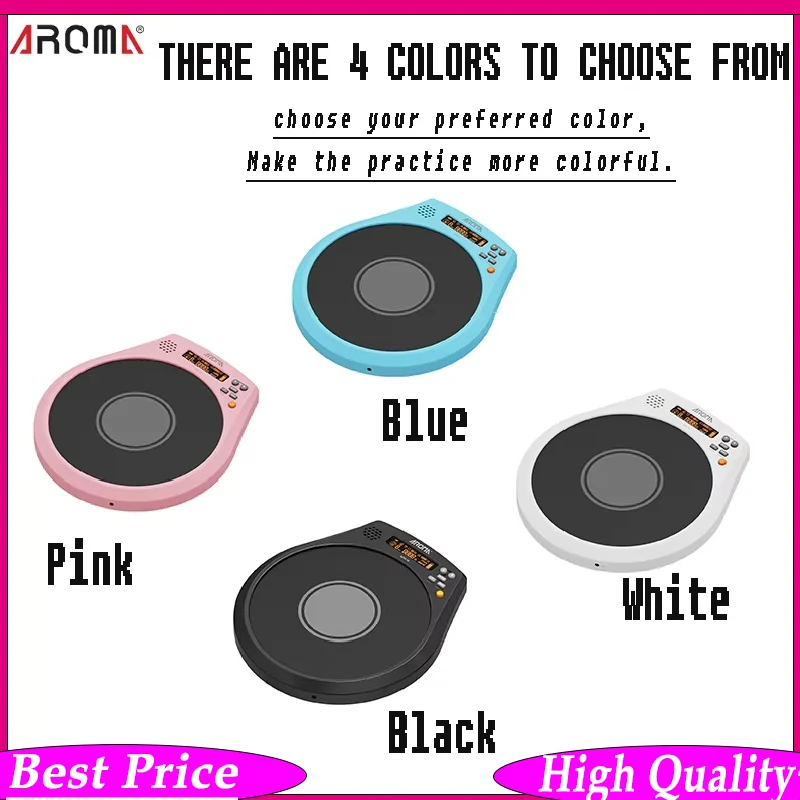 

AROMA Electronic Dumb Drum Pad — Rechargeable 3-in-1 Digital Practice Drum Pad Portable Silent Drum Training Tool