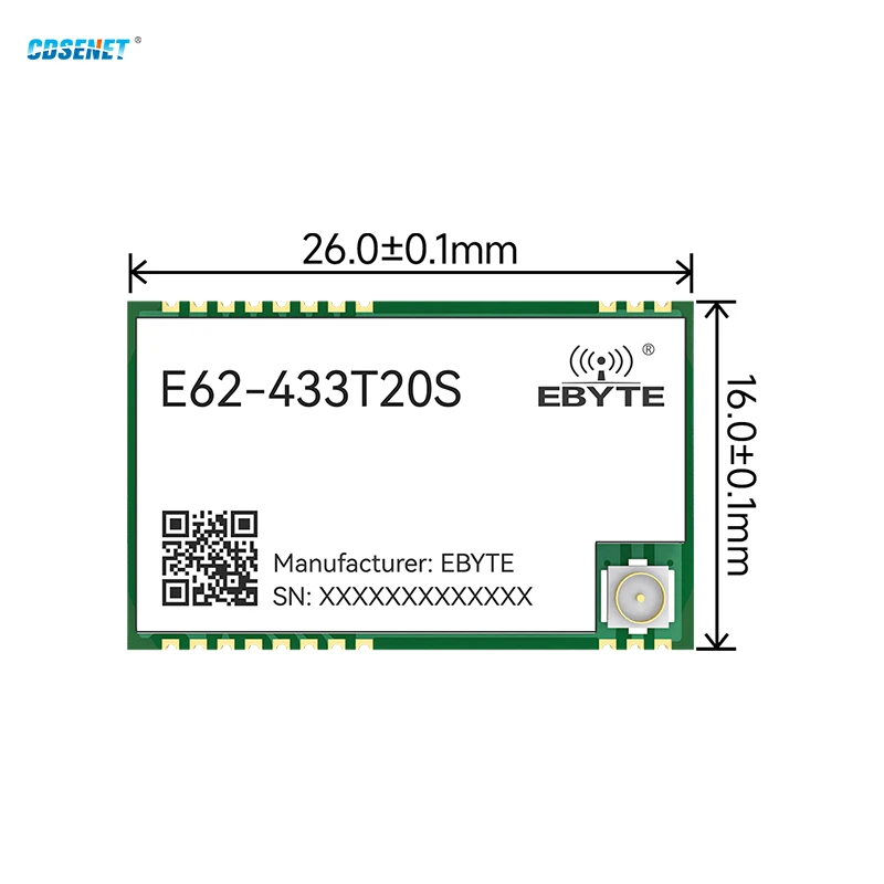 433M Full Duplex Module CDSENET E62-433T20S 20dbm High Speed Long Distance Automatic Frequency Hopping Transparent Transmission