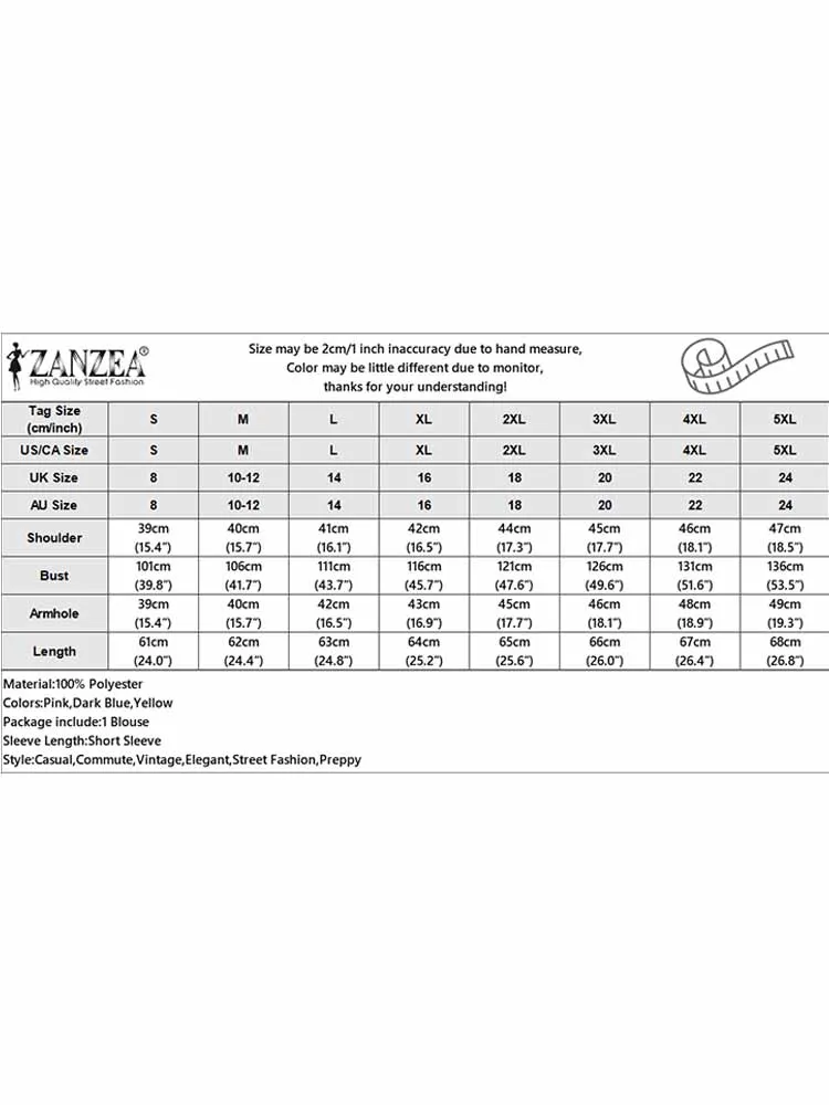 ZANZEA-Tunique de vacances slim pour femme, chemisier court rayé, patchwork, élégant, bureau, col beurre, coréen, été, 2024