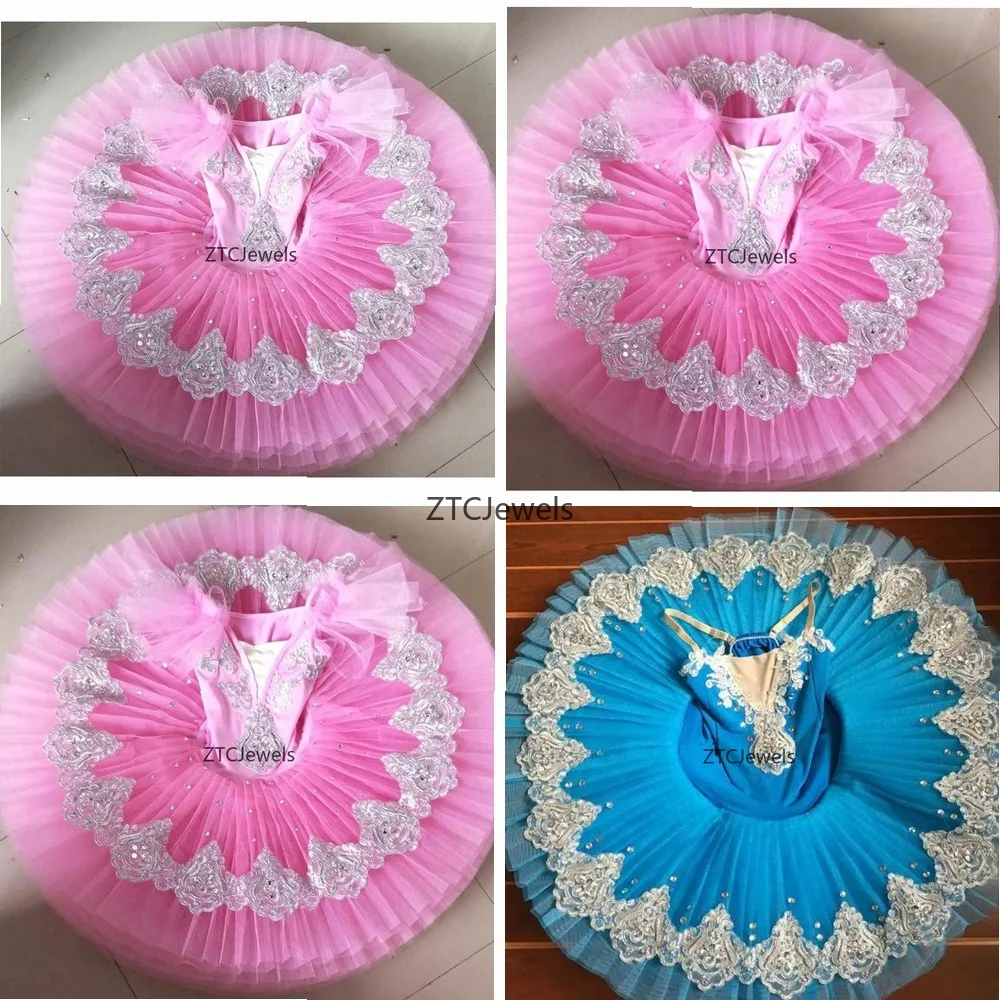 

Professional Ballet Tutu for Girls Swan Lake Pancake Tutu Ballerina Dance Dress Figure Skating Cosplay Outfit