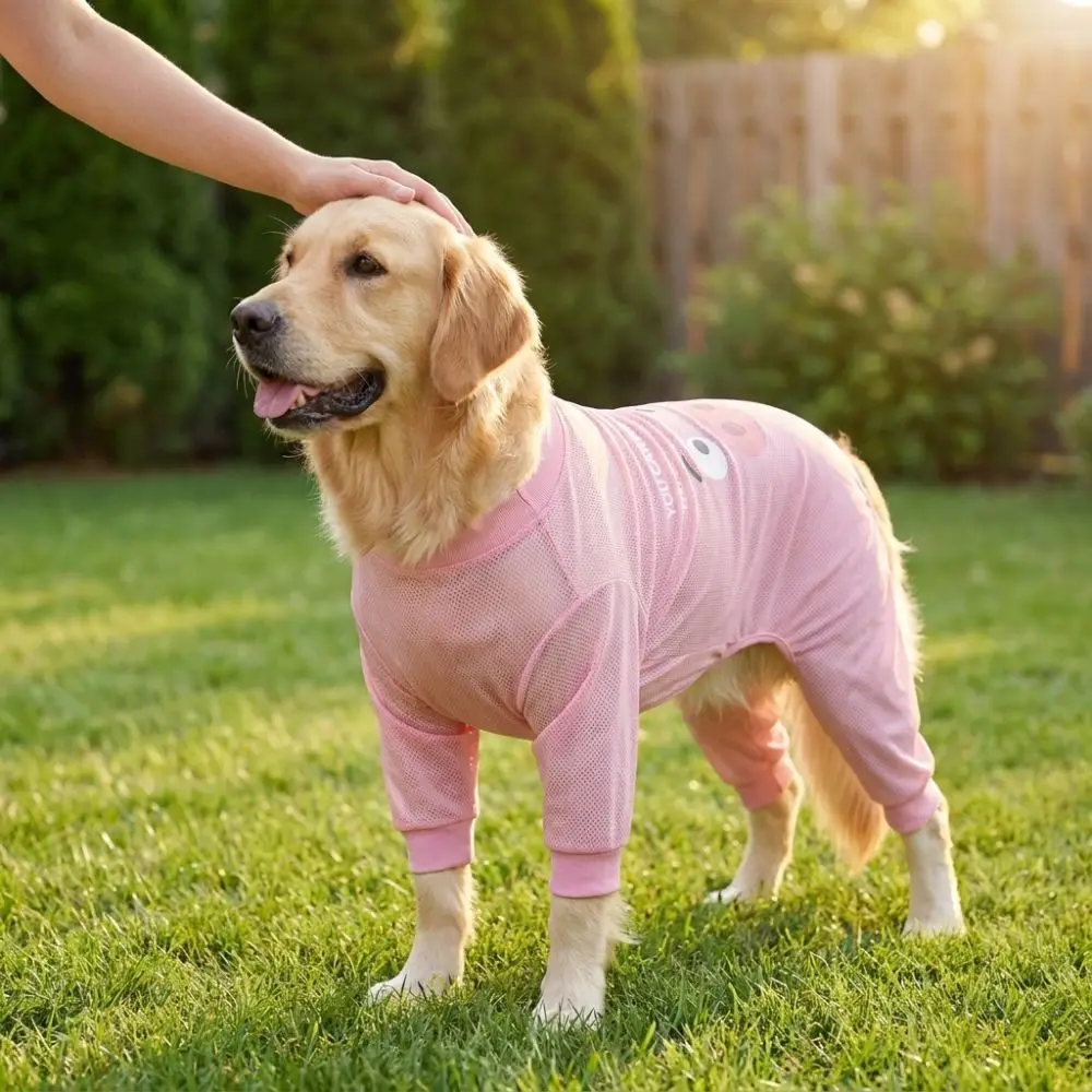 UV Protection Dog Sunscreen Clothes Thin Mesh Breathable Dog Cooling Costume Quick Drying Elastic Pet Overalls Home Wear