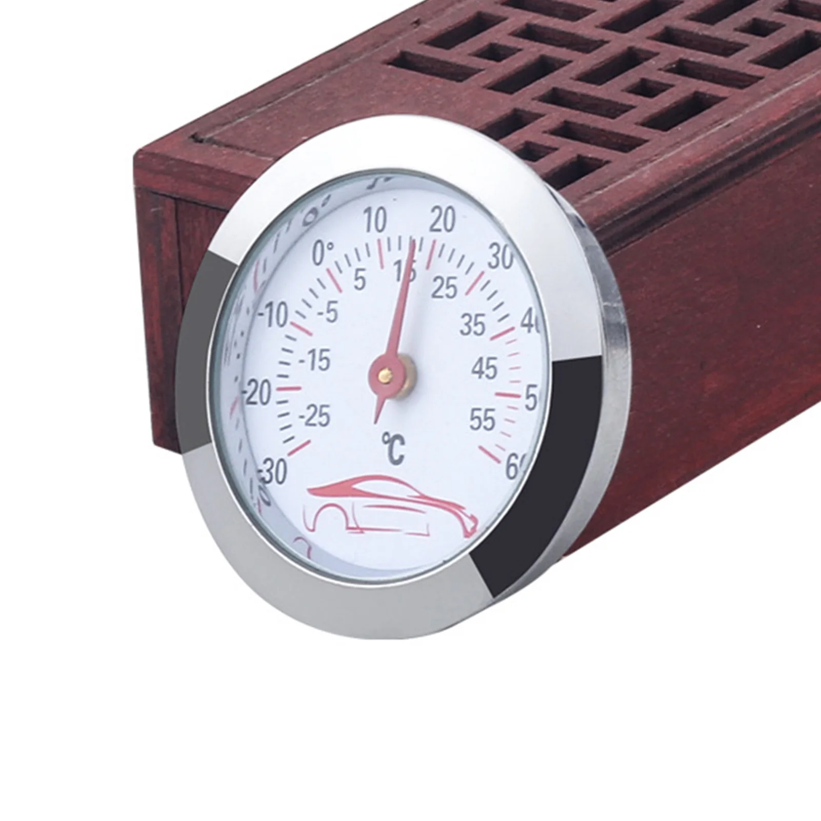 Metal Analog Thermometer for Humidor Guitar Case Cabinet Greenhouse Embedded Temperature Gauge -30C to 60C Durable Tool