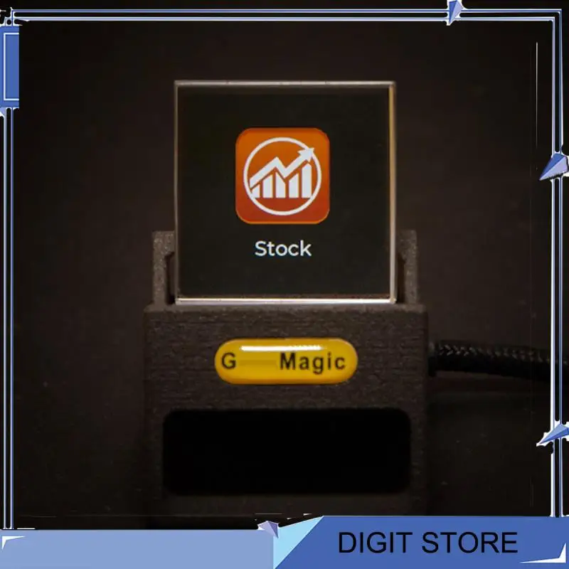 DIGIT-Bitcoin Stock Ticker Monitor Weather Digital Display Clock Personalized GIF Picture Playback Built-In Gyro Sensor Clock A