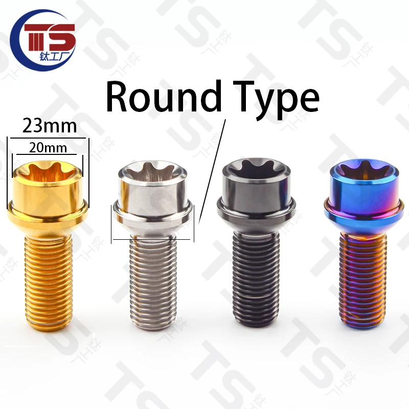 TS 1 lot=20pcs Titanium Alloy Automotive Wheel Titanium Alloy Modified Screws M12X28X1.5/1.25mm/M14X28X1.25/1.5mm Hub Screws