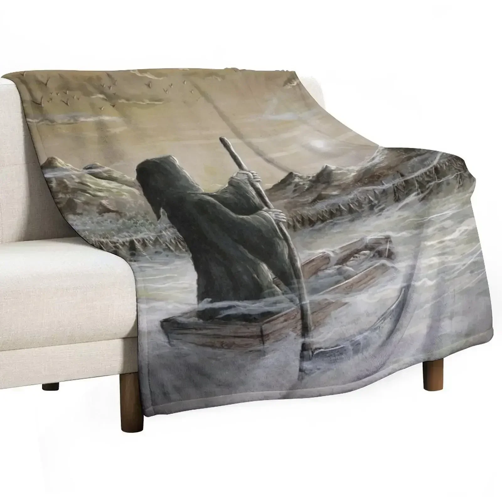 Death sailing on a Sea of ??Clouds Throw Blanket Comforter blankets and throws Summer Beddings Nap Hairy Custom Blankets