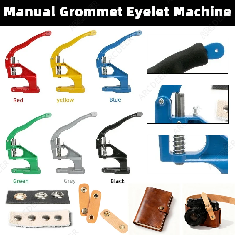 

Manual Grommet Eyelet Machine DIY Hand Press Leathercraft Sewing Pressing Punch Tool for Metal Press Snap Button DIY Accessories