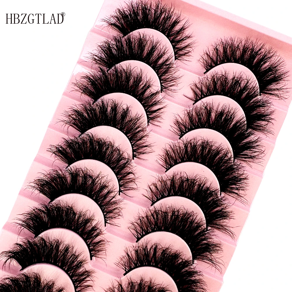 Realistic Cat Eye Lashes 10 pairs 8D Faux Mink Eyelashes Winged End Eye Elongated Fake Lashes Soft Natural Long Lashes Make up