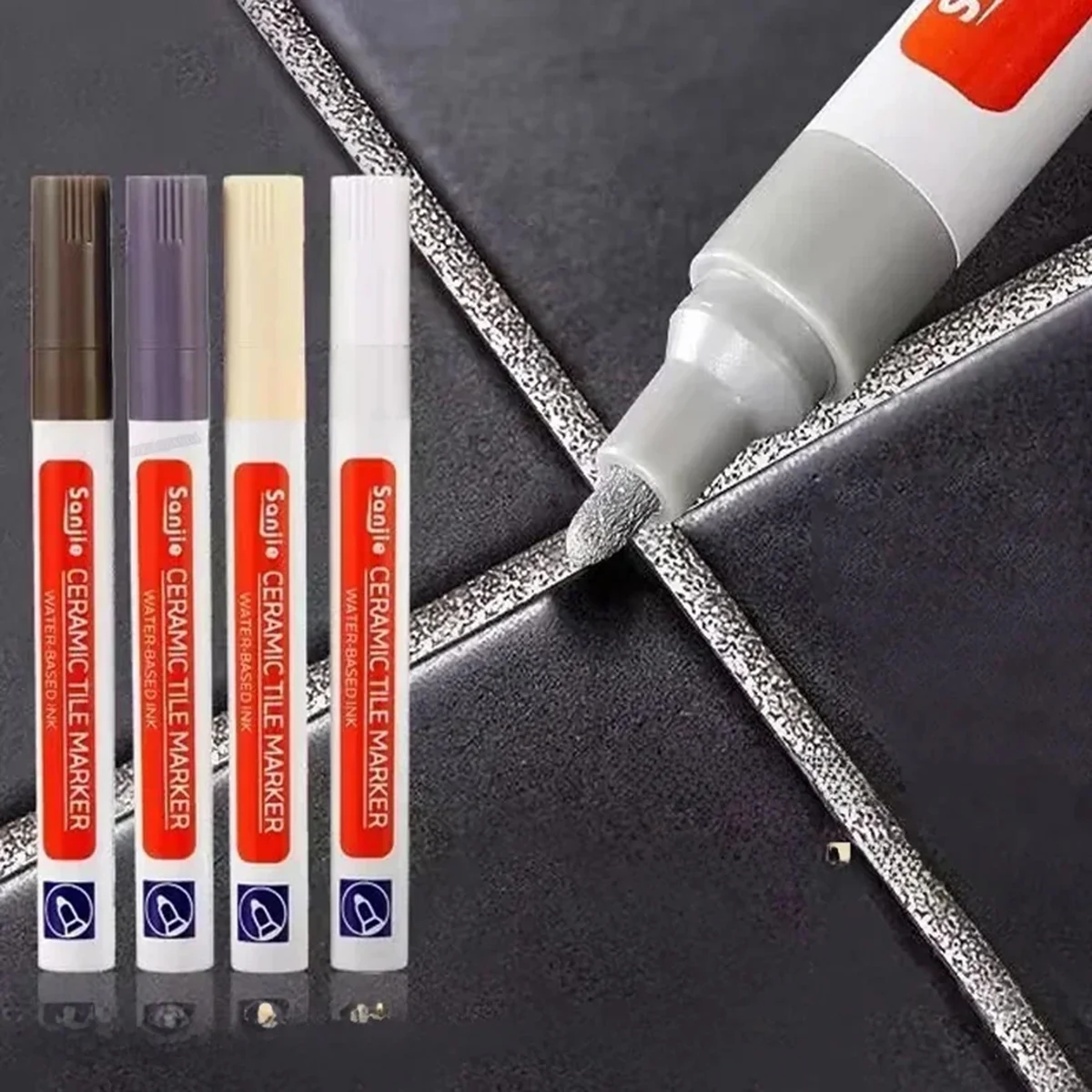 Waterproof Tile Marker Grout Pen Wall Seam for Floor Bathroom Kitchen Toilet Wall Seam Repair Black White Gold Silver Beige