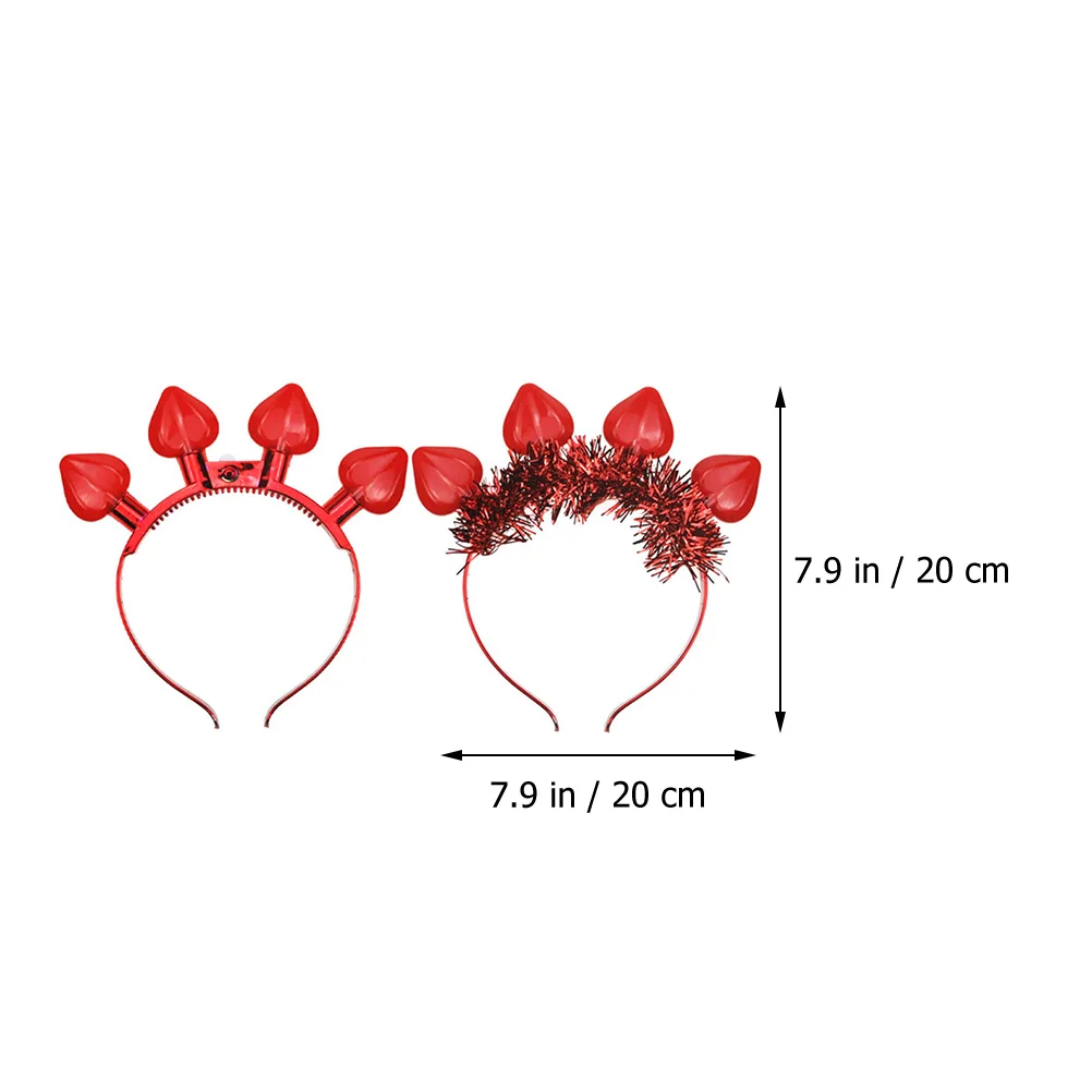 

2Pcs Heart Plastic Wedding Accessories Valentine Photo Prop Love Heart Headwear DIY Hairstyles Women New Years Boppers