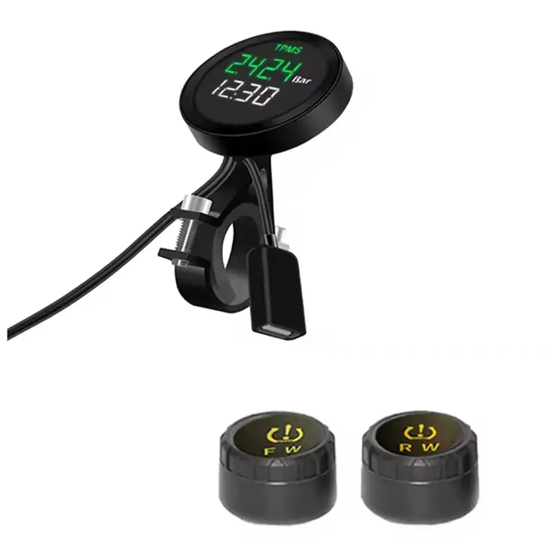 

A20K-Moto TMPS Tire Pressure Monitor System With 2 External Sensors For Motorcycles LCD Display Included