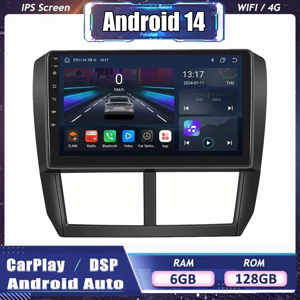 

2DIN Android 14 Carplay Car Radio For Subaru Forester Impreza WRX STI Stereo Multimedia Player GPS Navi RDS DSP Mirror link