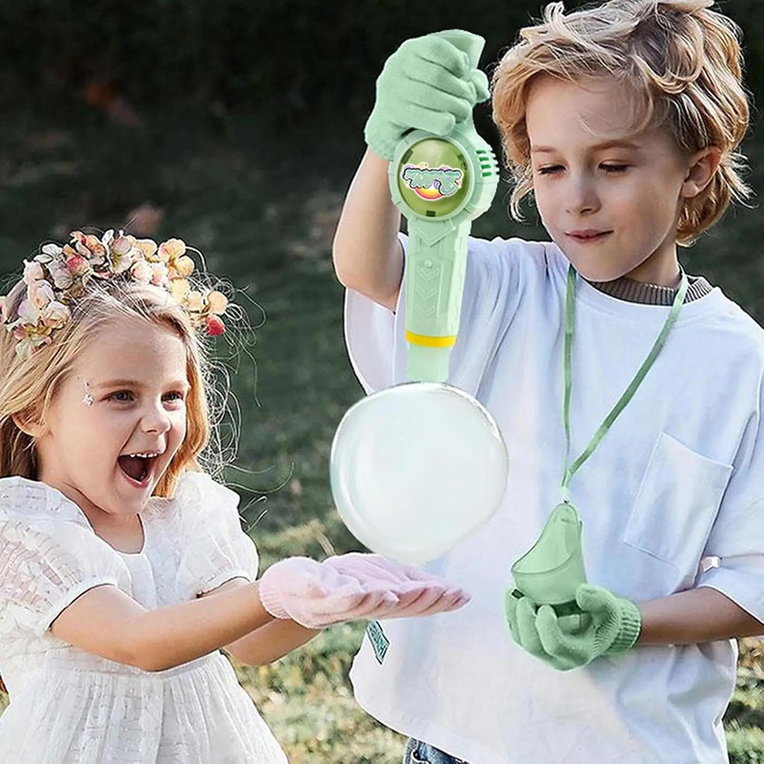 Automatyczny dmuchacz do baniek mydlanych Zabawki na zewnątrz Akumulatorowe gry na podwórko Interaktywne zabawki dla dzieci Dorosłych Urodziny Ślub