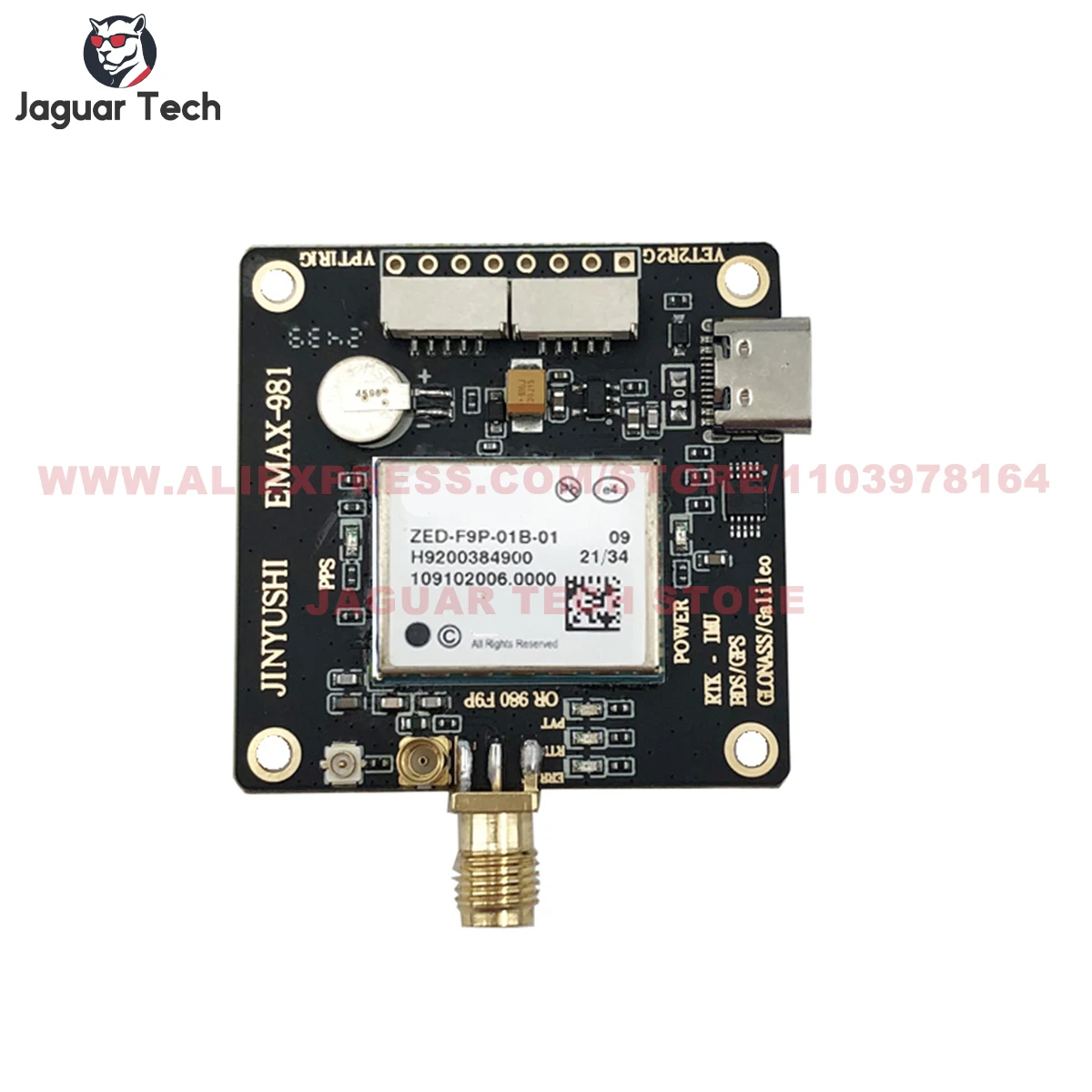 UM981 UM980 ZED-F9P GNSS Module RTK/INS IMU Board Type-C SMA Connector Module With EM-500 High-precision Antenna GNSS Receiver