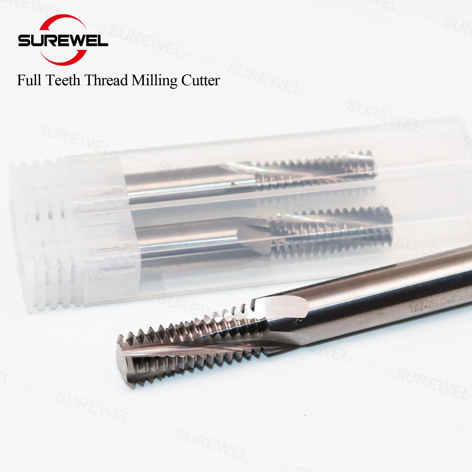 SUREWEL Full Teeth Threading End Mills Tools CNC M6 M8 M10 M12 Carbide Thread Milling Cutter Boring Cutter For Copper Aluminum