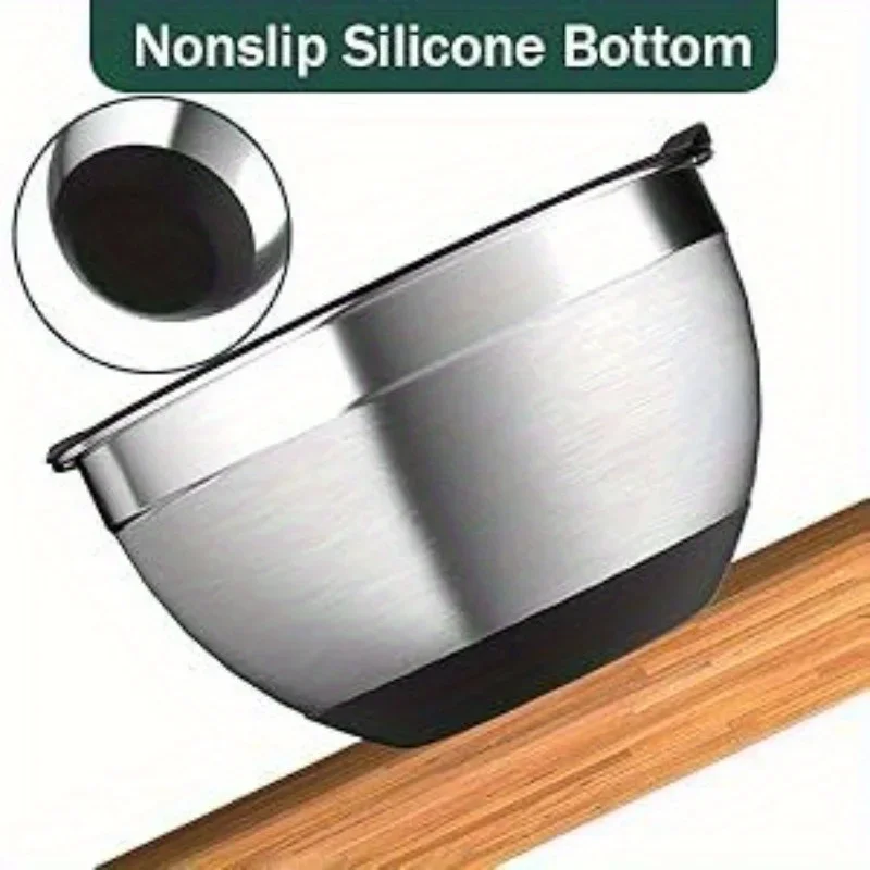 18pcs Stainless Steel Mixing Bowl Set Mixing Bowls With Sealing Lids Grater Attachment Kitchen Gadget  Ideal For Mixing