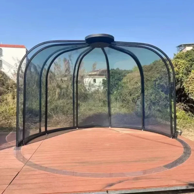 Rotating sliding door, star room, restaurant box, removable mobile glass house, sun room tent hotel camping