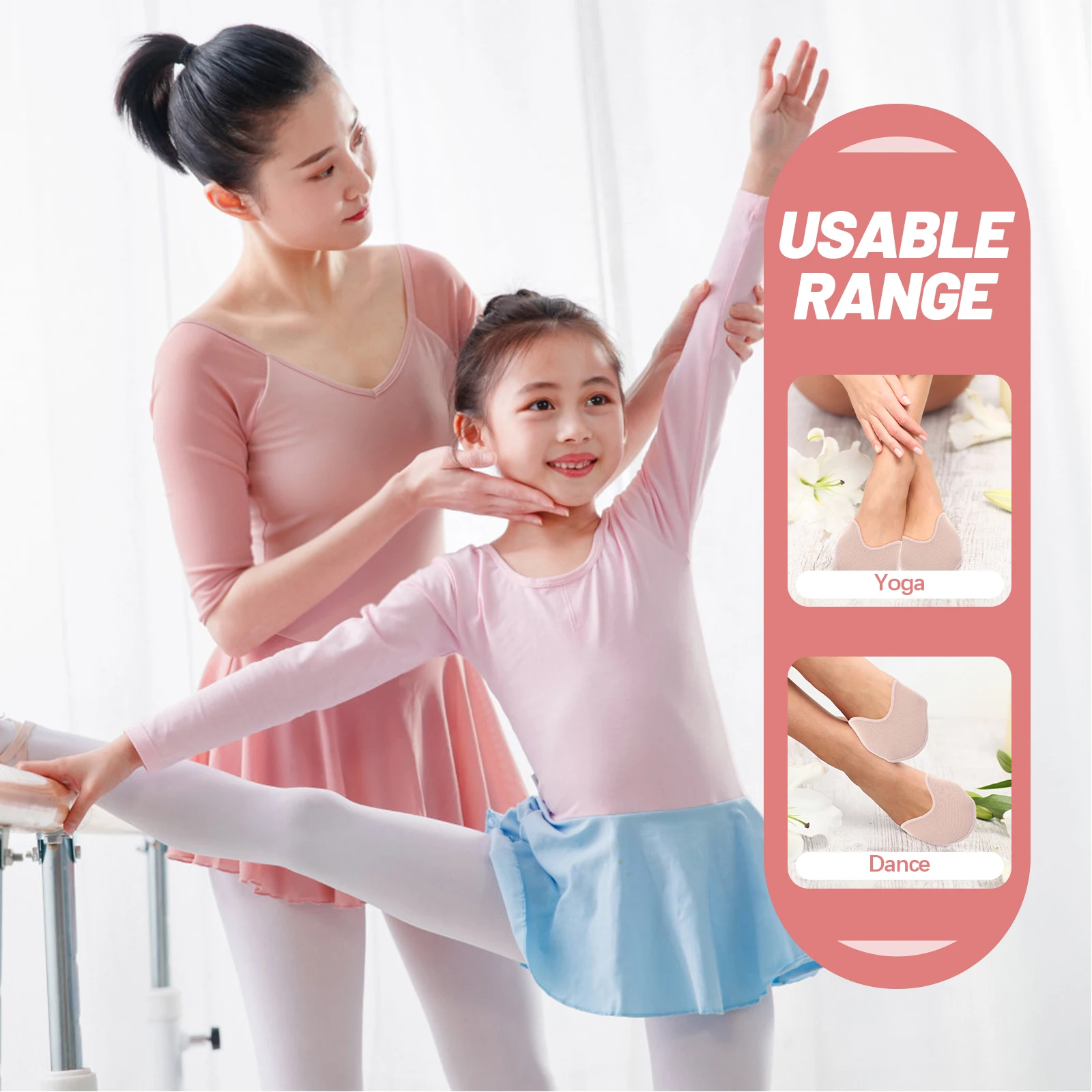 Ballet Pointe Set Ballet Shoes Pointe Toe Pads High Heel toe Protector Pads Front Feet Inserts Cushion Wear-resistant Protectors