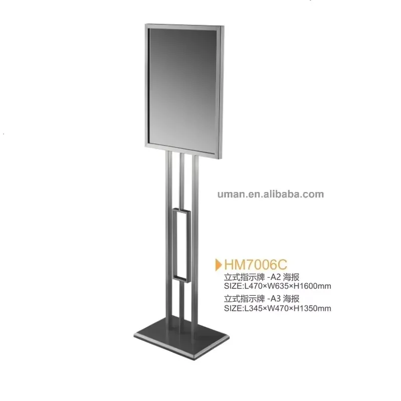 201 stainless steel poster board bracket/signage bracket/display stand