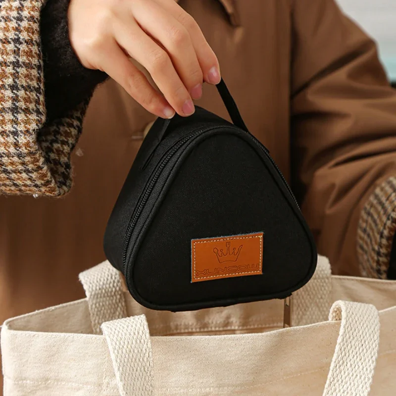 Portable Breakfast Insulation Bag Triangle Aluminum Foil Insulation Lunch Bag Mini Rice And Vegetable Roll Bag Outdoor Lunch Box