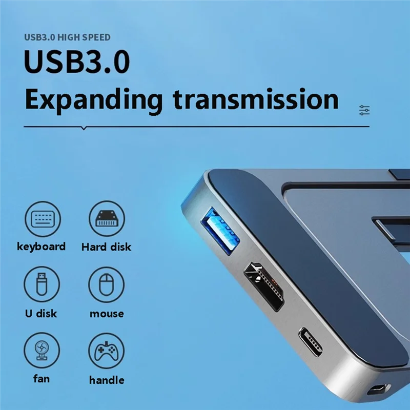 A99E-pour Switch 2 Base de Conversion de Projection d'écran Compatible support pliable avec 4K /type-c/usb 3.0 pour station de commutation