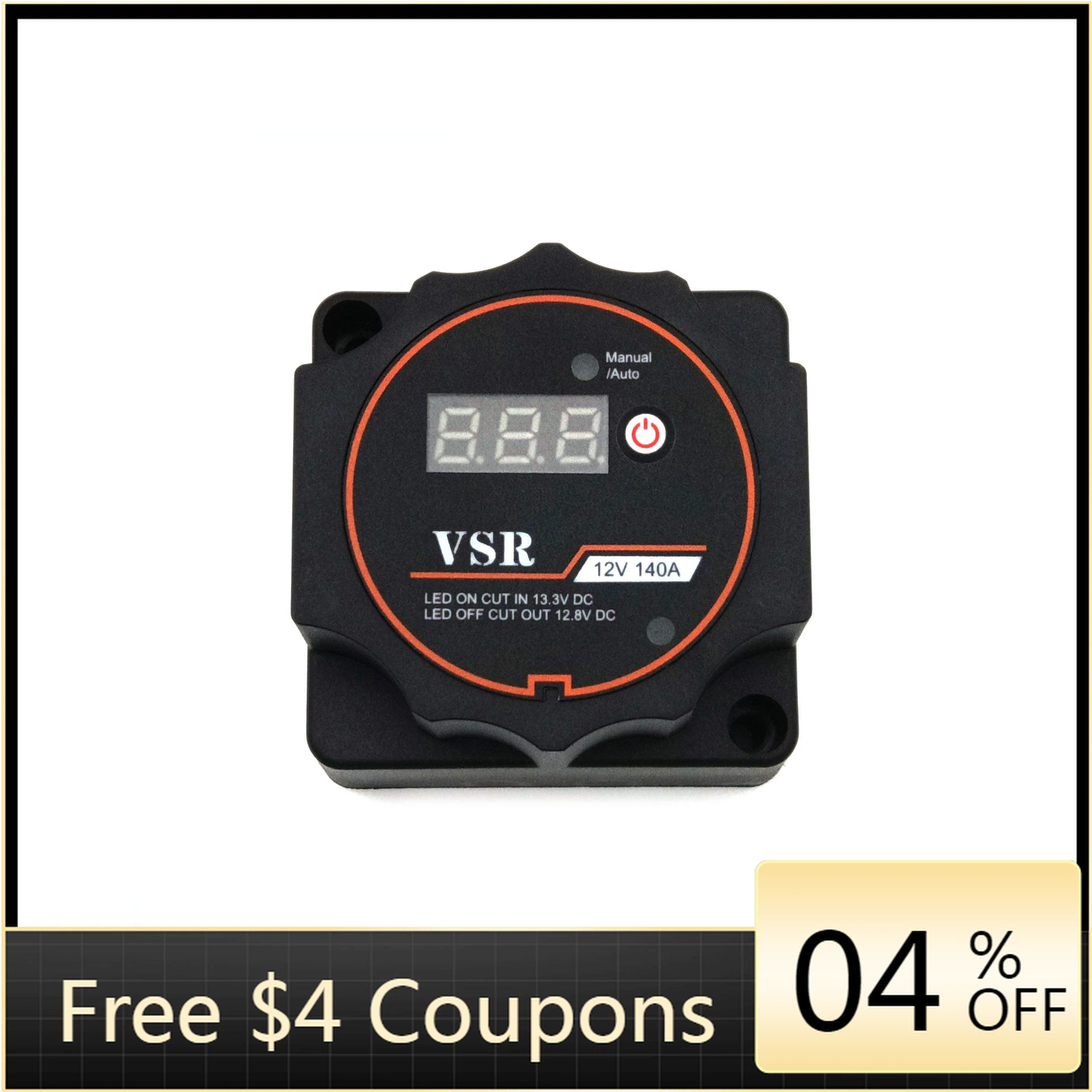 

12V 140Amp Dual Battery Isolator Smart Auto Switches with VSR Voltmeter Manual Control for Optimal Voltage Sensitivity