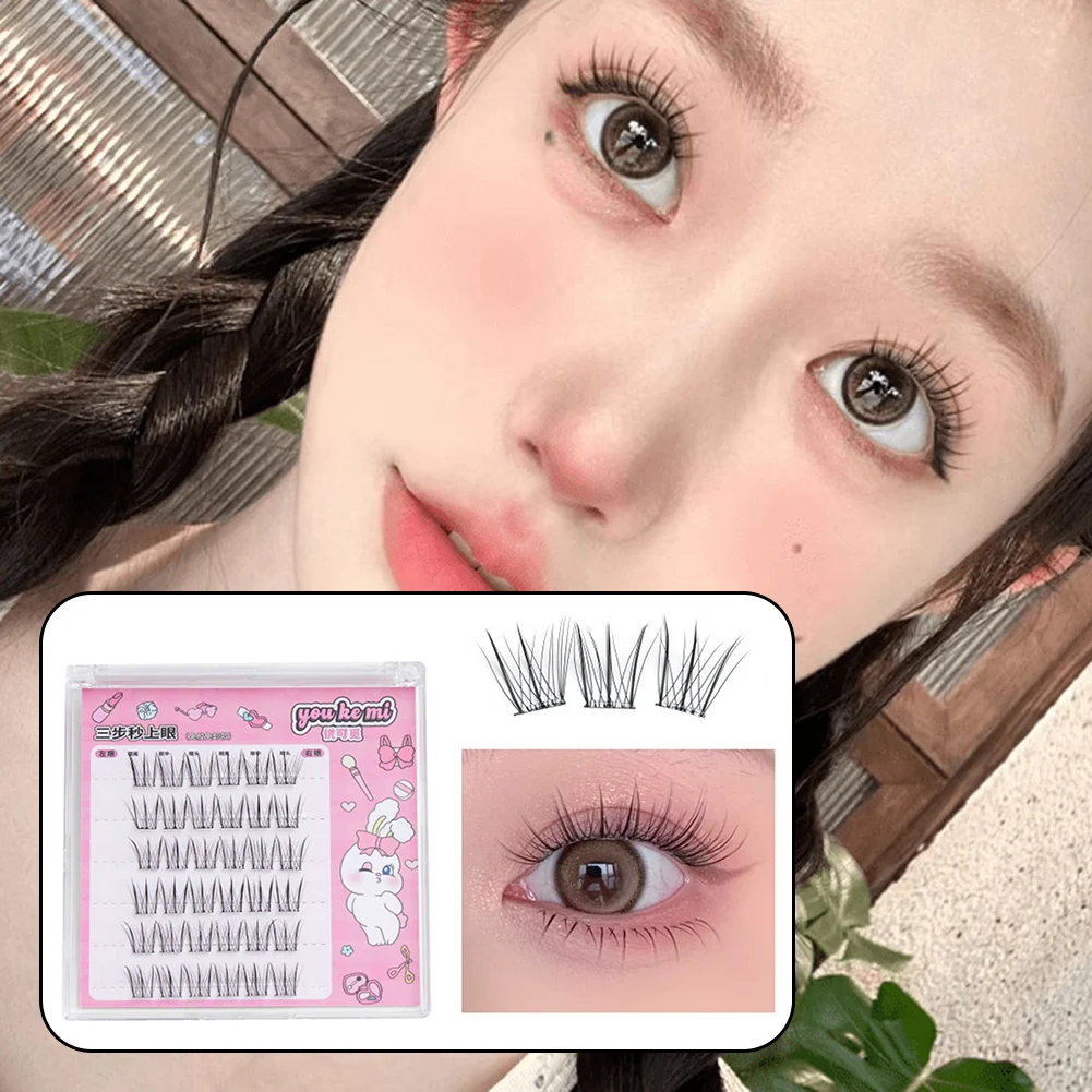 W Shape Artificial Eyelashes Rapid Self Fanning Volume Eyelashes for Natural Daily Makeup DIY Well-bedded Cluster False Eyelash