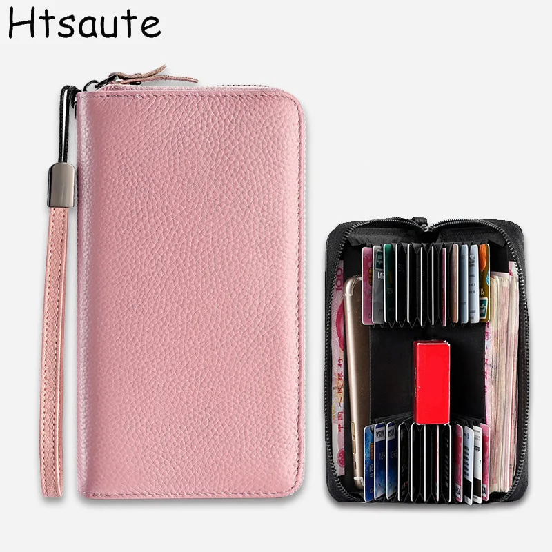 

Women ID Card Holder Leather Zipper Purses Multifunctional Large Capacity Money Bag for Women Coin Card Holders Dropshipping