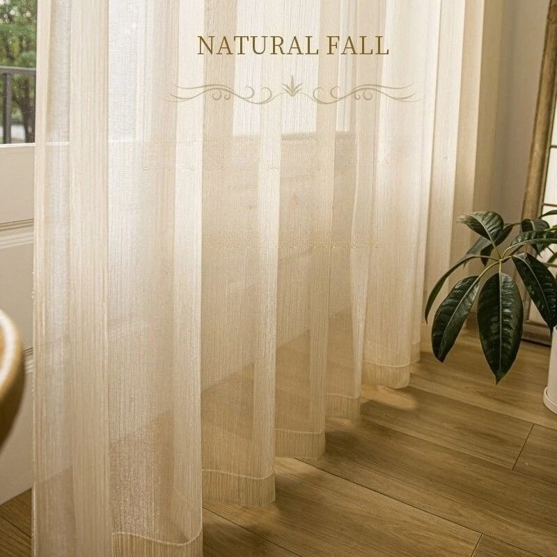Dreamy Curtain Window Translucent Gauze Living Room Privacy Screen Hotel Sunshade Half Blackout Window Drapes UV Protection