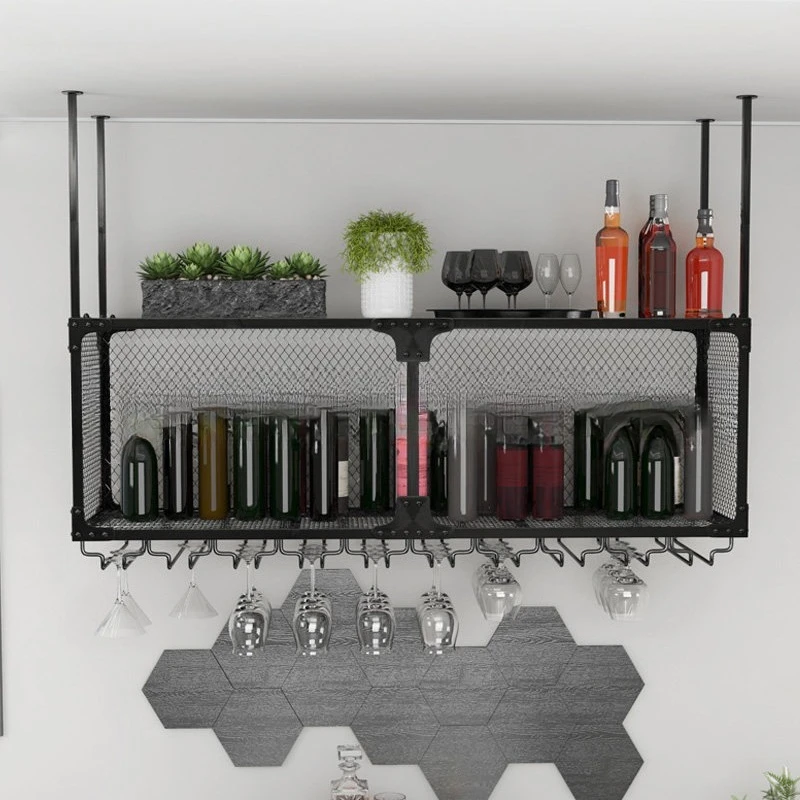 Wrought iron   wine rack, storage rack, multi-functional rack