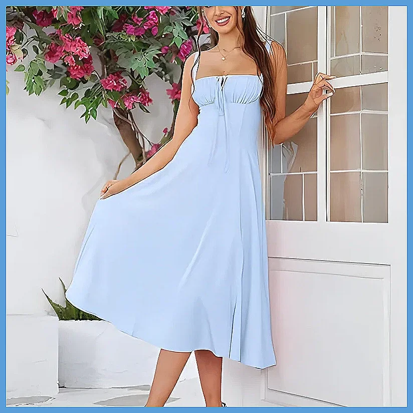 

** Floral Print Corset Dress for Women, Sleeveless Bandage Midi Dress for Party ** (Characters: 68)