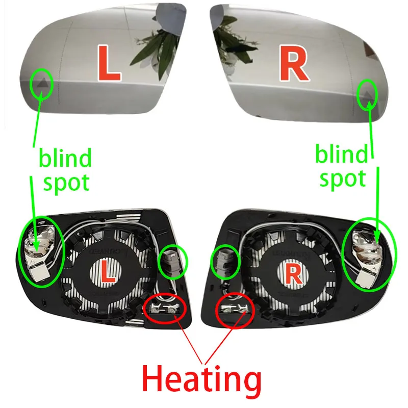 For Mercedes-Benz C E S GLC Class W205 W213 W217 W222 W238 GLC 2015 - Auto Heated Rearview Mirror Blind Spot Warning Glass