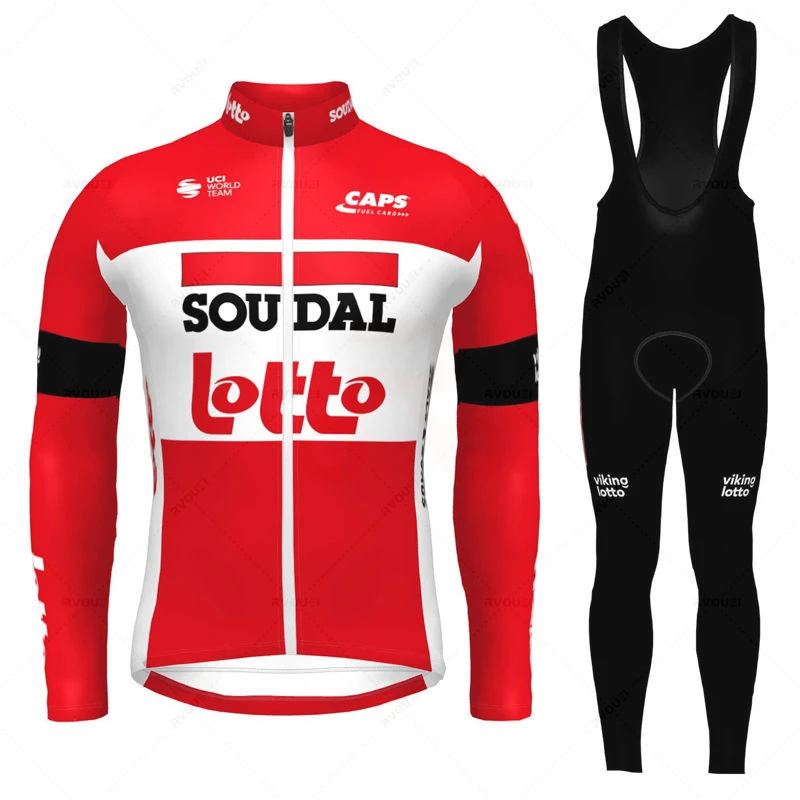 Lotto Soudal Autumn Cycling Clothing Set Road Bike Clothes Long Sleeve Jersey MTB Uniform Bicycle Bib Pants Riding Sport Shirt