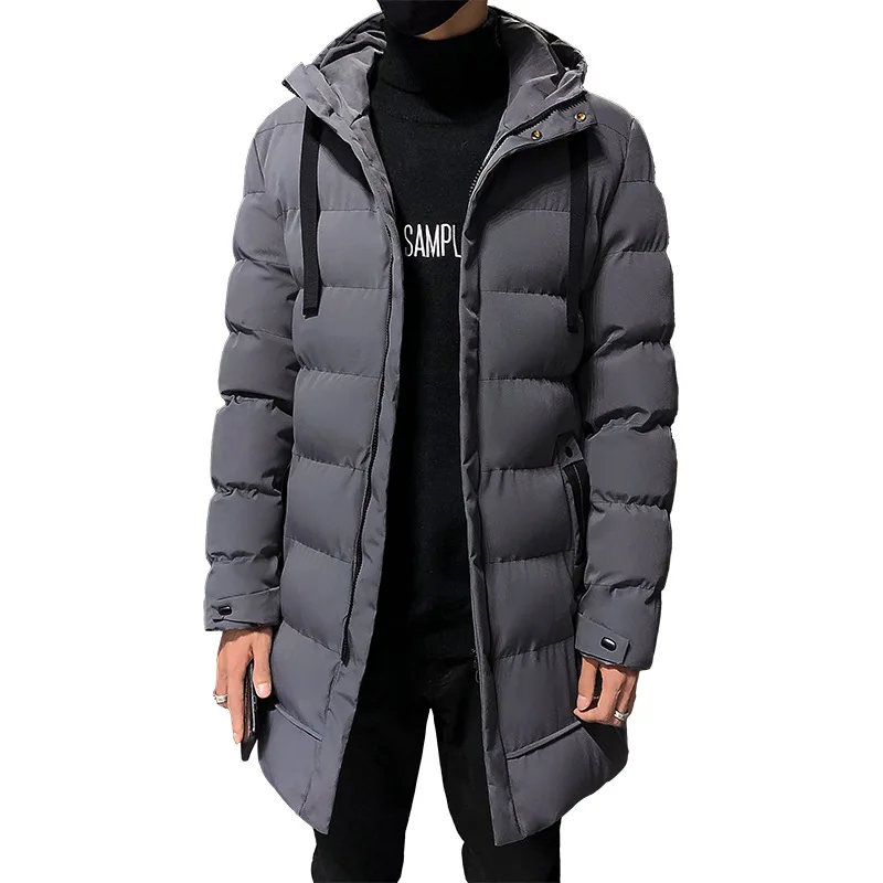 Parka invernale da uomo di media lunghezza Parka giacca a vento calda spessa lunga moda uomo collo di pelliccia Parka termico imbottito abbigliamento uomo