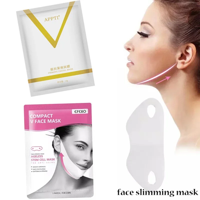 Masque facial lifting et raffermissant en V pour femme, 1 pièce, crème amincissante pour les joues et le cou