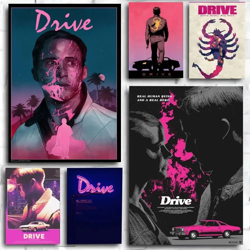 1PC Classic Noir Crime Movies D-Drive poster Self-adhesive Art Waterproof Paper Sticker Coffee House Bar Room Wall Decor
