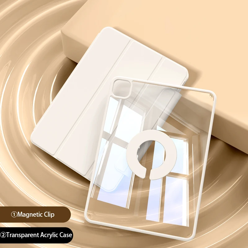 Etui na tablet iPad Pro 12.9 M2 Pokrowiec na 11 4th 3rd Magnetic Split Shell dla Air 5 2022 10.9 2021 9th Mini 6 Transparent Funda