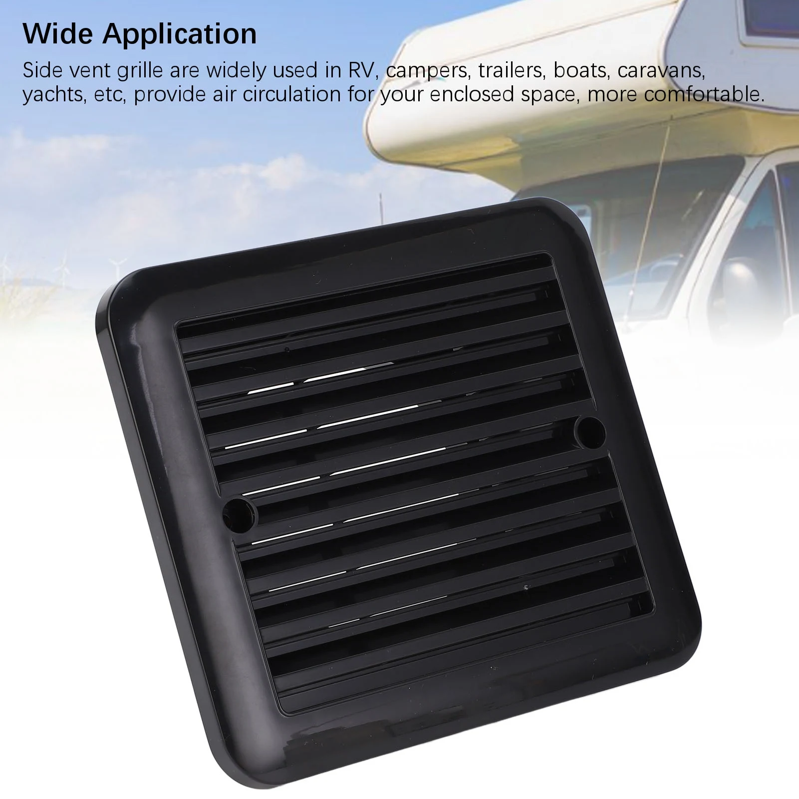 RV Side Ventilation Grille Fade Proof Quickly Air Exchange RV Air Vent Louver 140 X 130mm for Campers Yacht Bathroom Kitchen