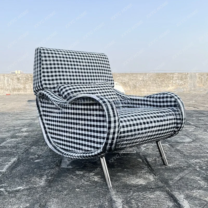 Fashionable All-Match Chair Fabric Single Curved Designer Living Room Modern Armchair Unique