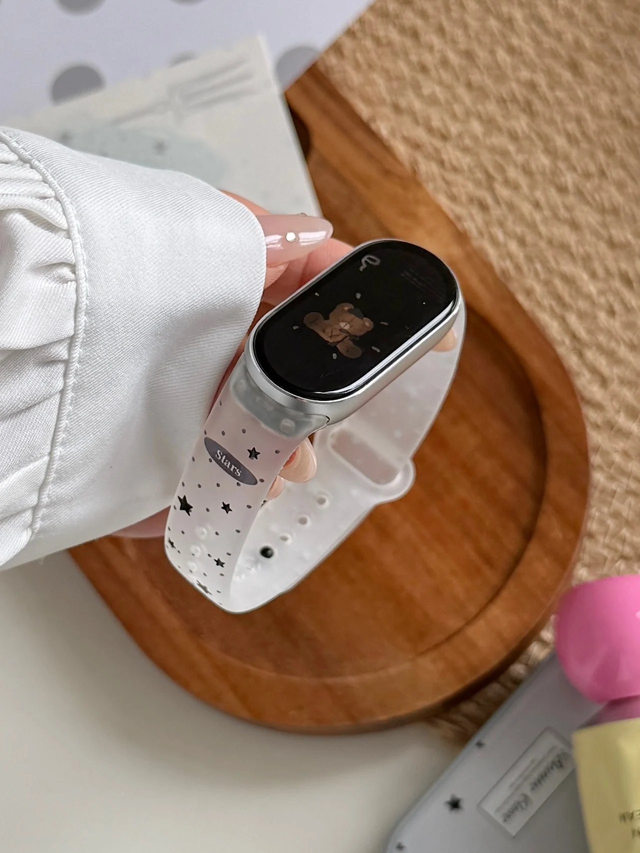 Shiny Star Print TPU Wristband For Xiaomi Band 8 9 10 One-piece Clear Waterproof 6 Colors Daily Watch Replacement Accessory