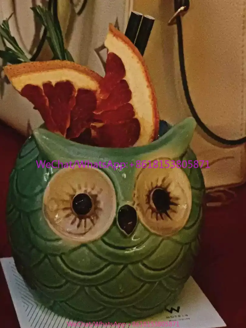 Cute Green Owl Cocktail Tiki Cup Bar Creative Personality Ceramic Cup