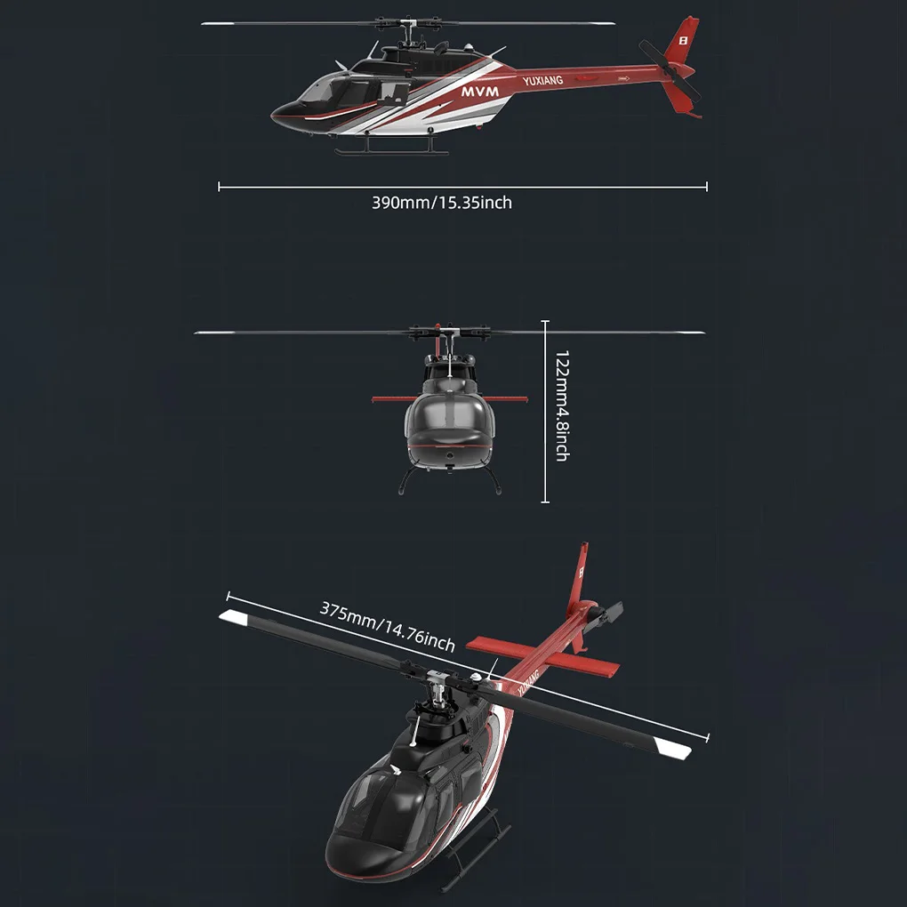 2025 6CH YU XIANG 2.4G Bell-F08 Helicopter Brushless Motor 6-Axis Gyro 120M Remote control Distance Helicopter Toys for Beginner