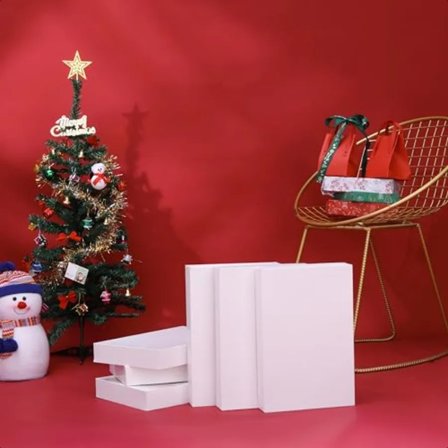 Paquete de 6 cajas de regalo blancas de 14"