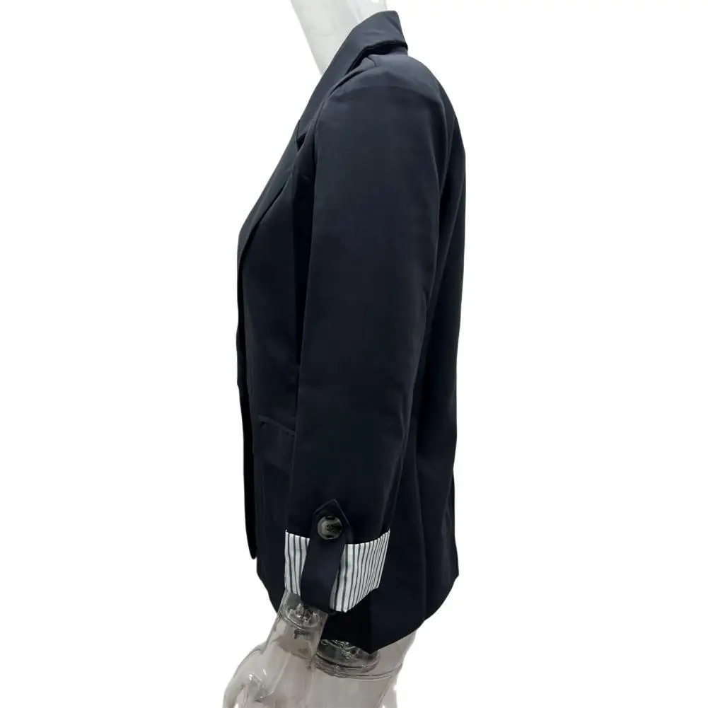 Lightweight Suit Jacket Women Lapel Collar Blazer 3/4 Sleeve Business Suit Jacket Office Work Short Blazer with Button Detail