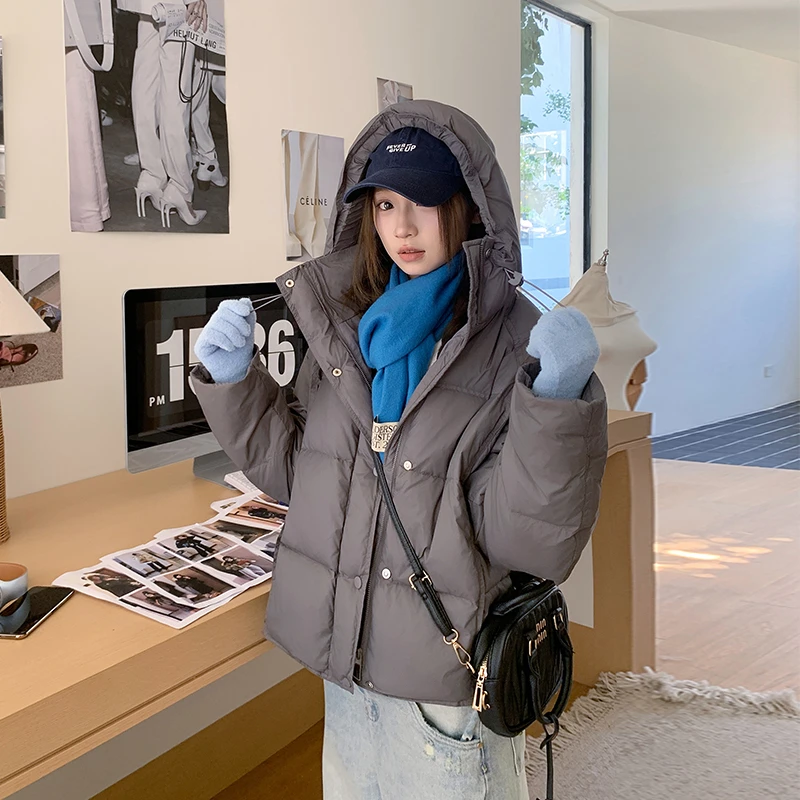 

Новая короткая одежда с хлопковой подкладкой, женские парки с капюшоном, свободные куртки, осенне-зимняя теплая утепленная верхняя одежда, женские повседневные пальто