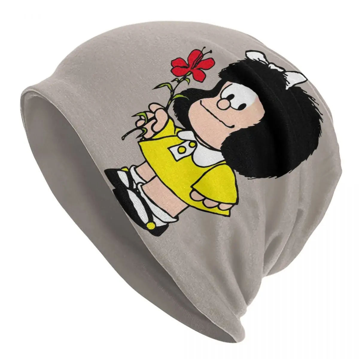 Mafalda Cute Friends Comic Chracters (7) Autumn Female Thin Beanies Double Used Casual Bonnet Hats