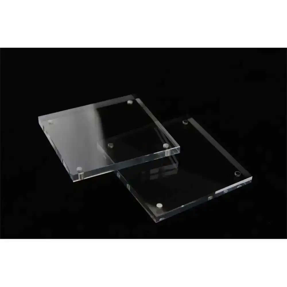Squre Acrylic Block Frame Magnetic Photo Frame Paper Price Tag Display Crystal Picture Frame Sign Holder 10*10cm 4 Inches