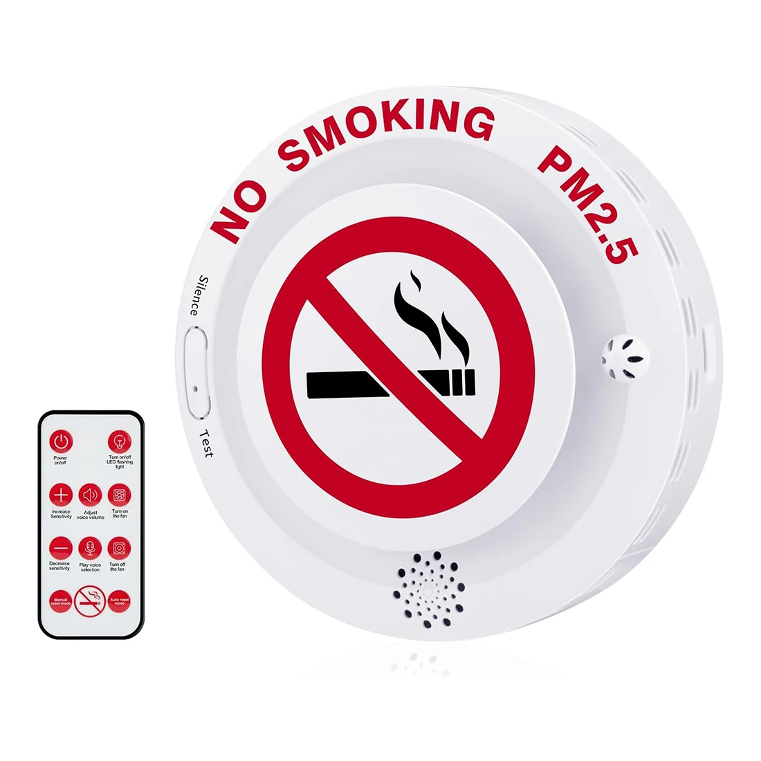 원격 제어 기능이 있는 2in1 담배 감지기, 음성 알림 기능이 있는 Vaping 및 PM2.5 경보, 환경 보호 장치