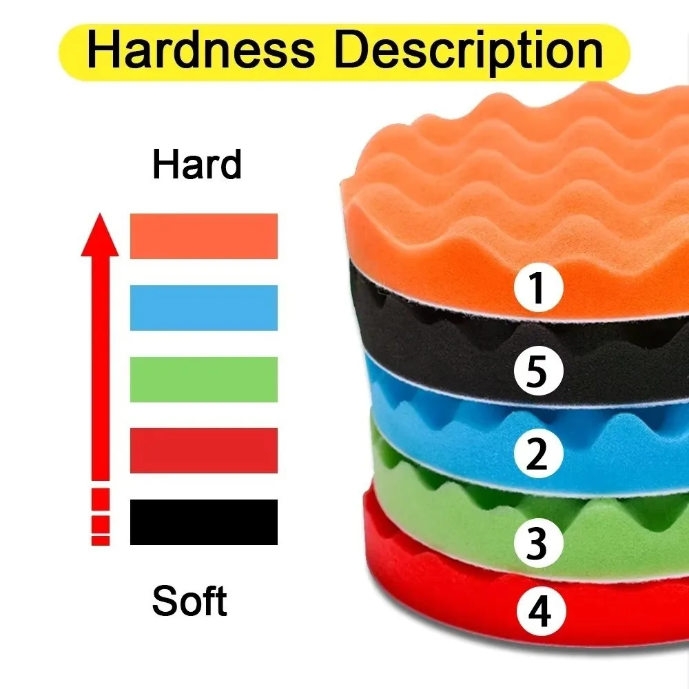 8pcs Soft Car Polishing Pad Practical Sponge Wave Foam Waffle Pad Car Wash Cleaning Detailing Tool